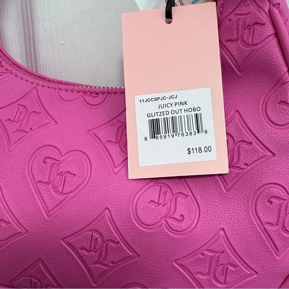 NWT Juicy Couture Pink “Glitzed Out” Hobo with Gold Accents
